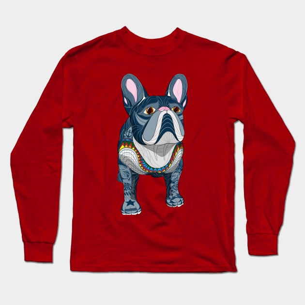 Bulldog Frances Long Sleeve T-Shirt by ladinoariel